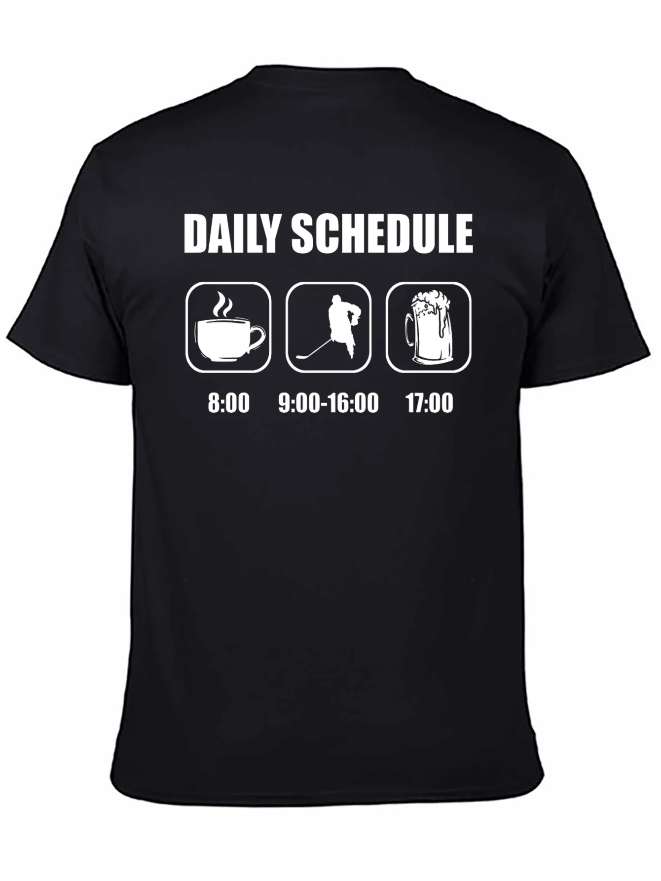 Daily Schedule Hockey T-Shirt: Coffee Hockey Beer