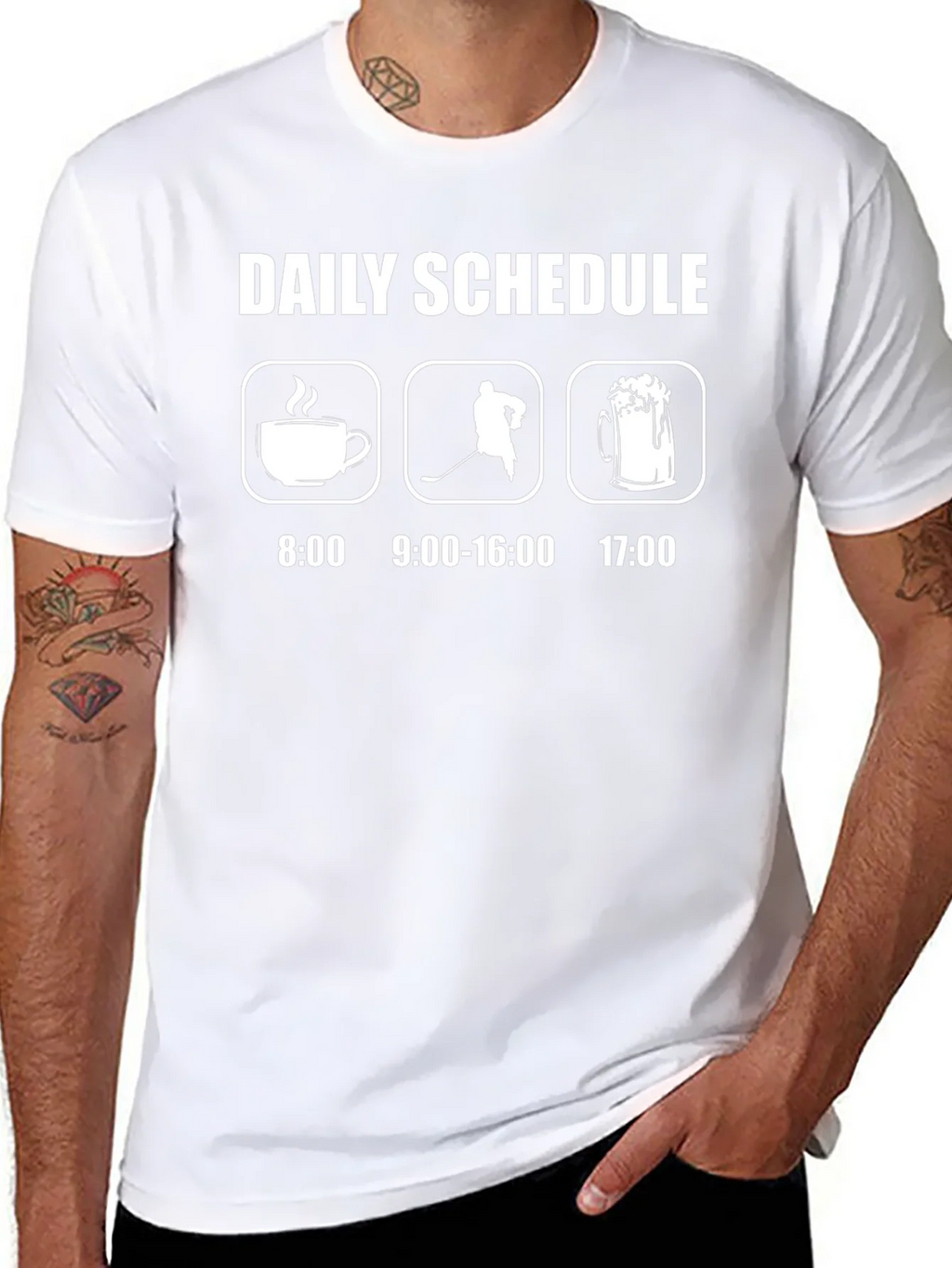 Daily Schedule Hockey T-Shirt: Coffee Hockey Beer