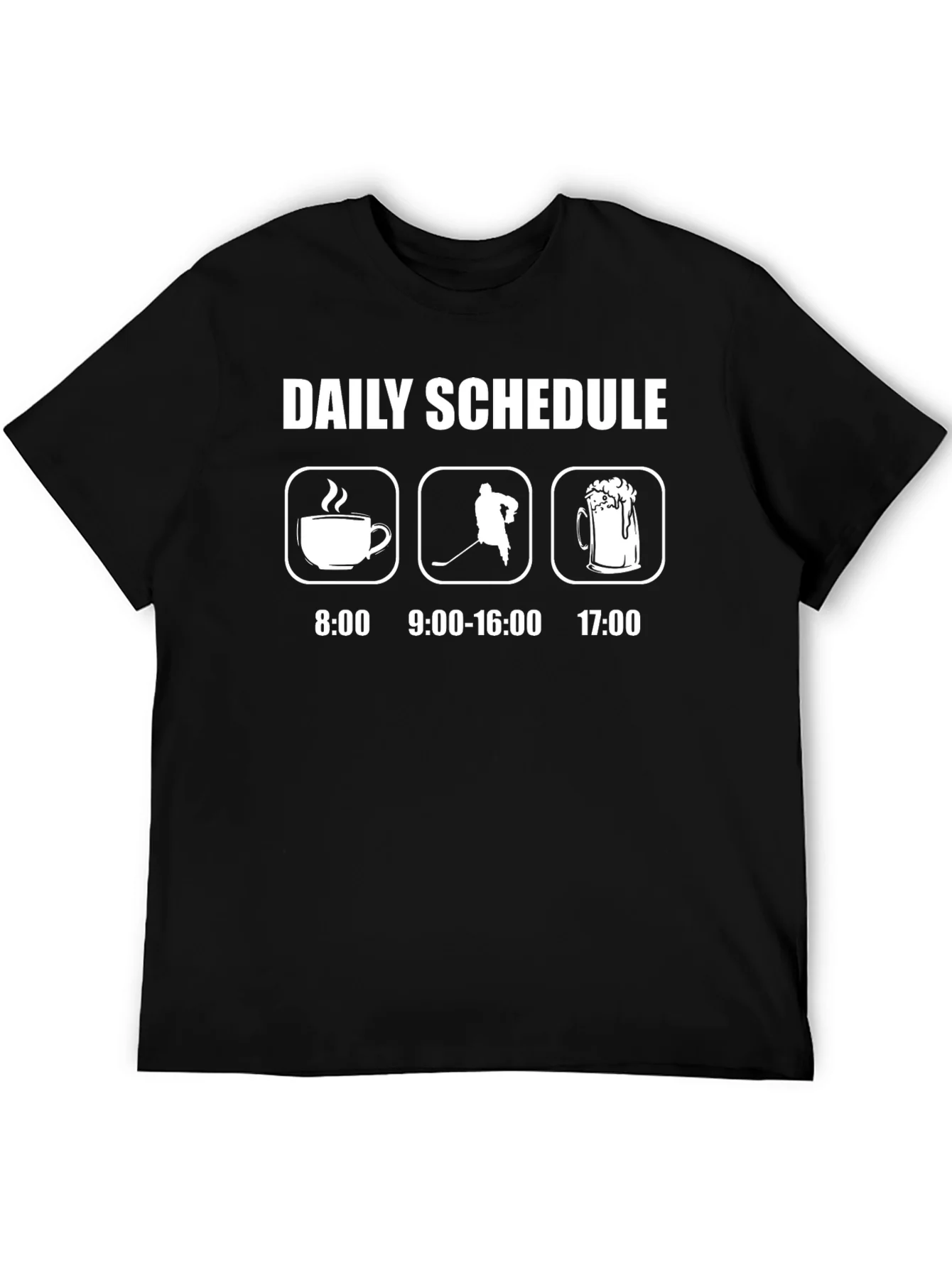 Daily Schedule Hockey T-Shirt: Coffee Hockey Beer