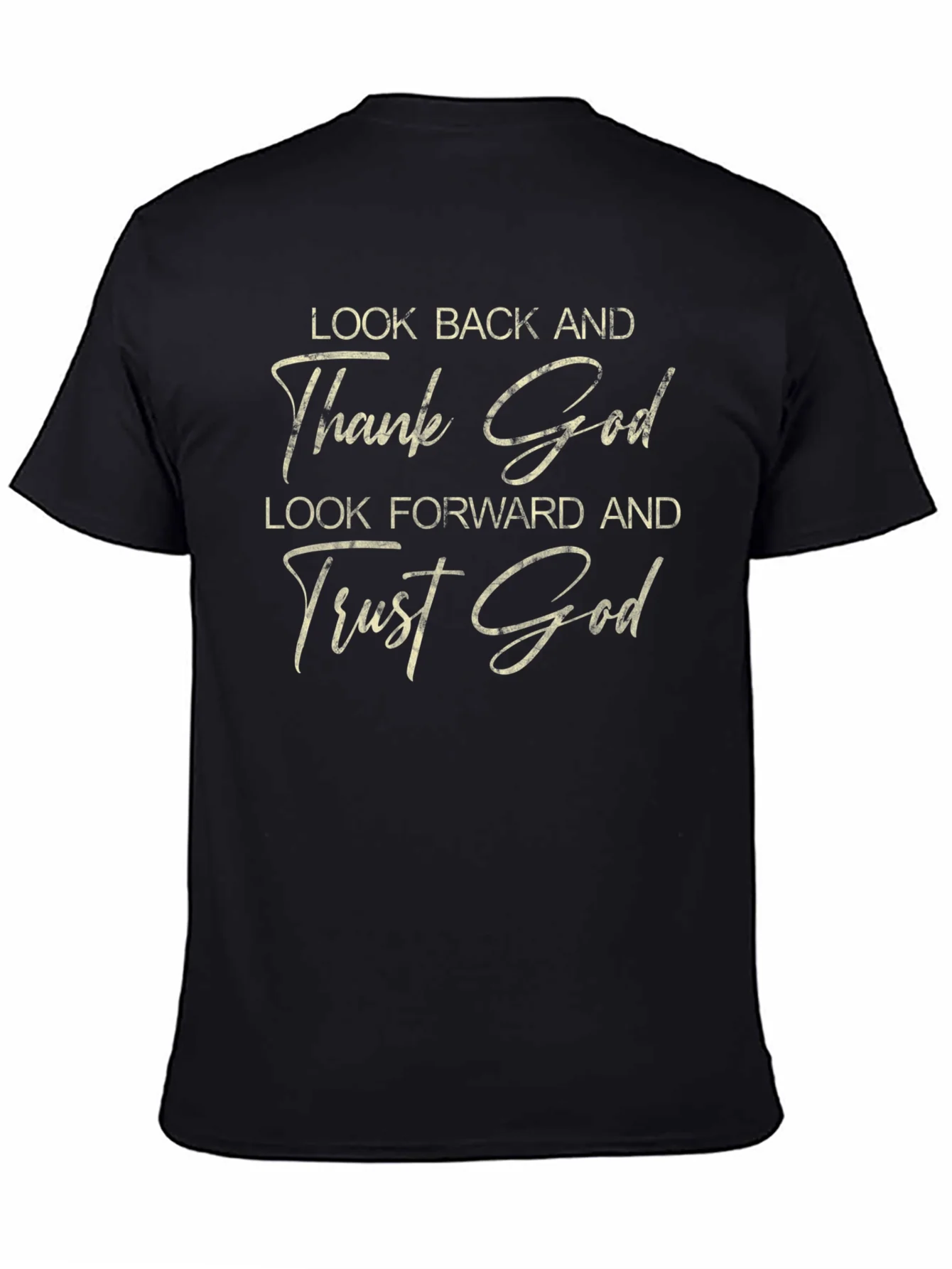 Thank God Graphic Tee - Trust God - Black T-Shirt