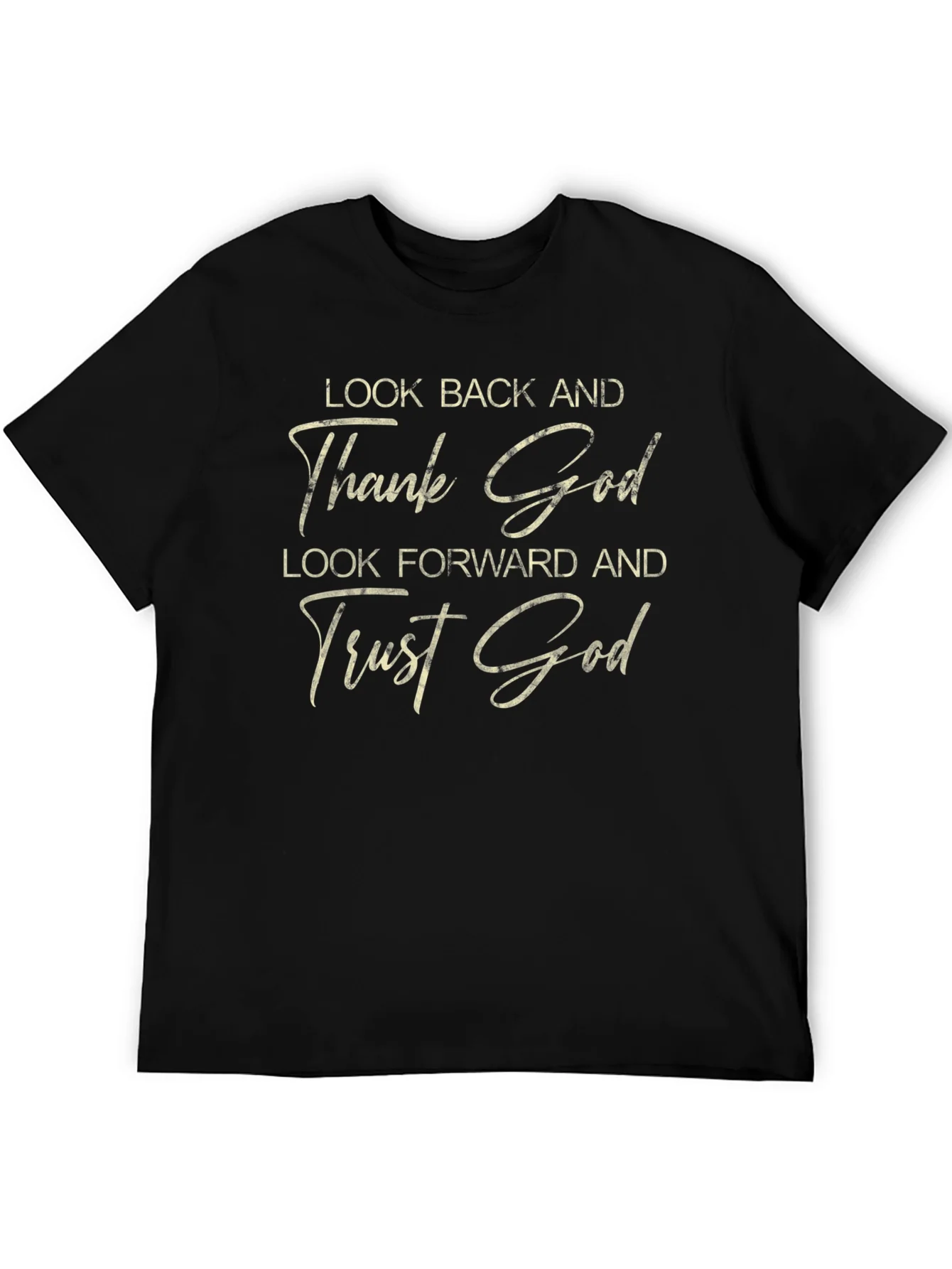 Thank God Graphic Tee - Trust God - Black T-Shirt