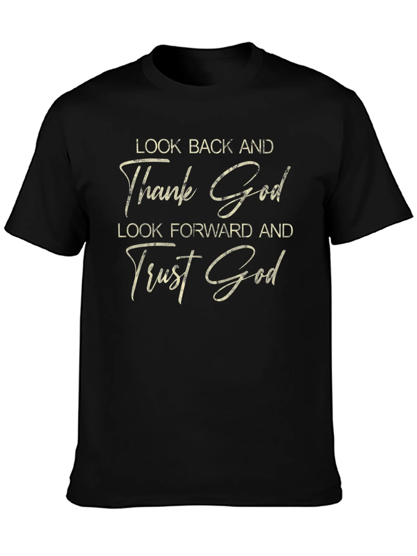 Thank God Graphic Tee - Trust God - Black T-Shirt