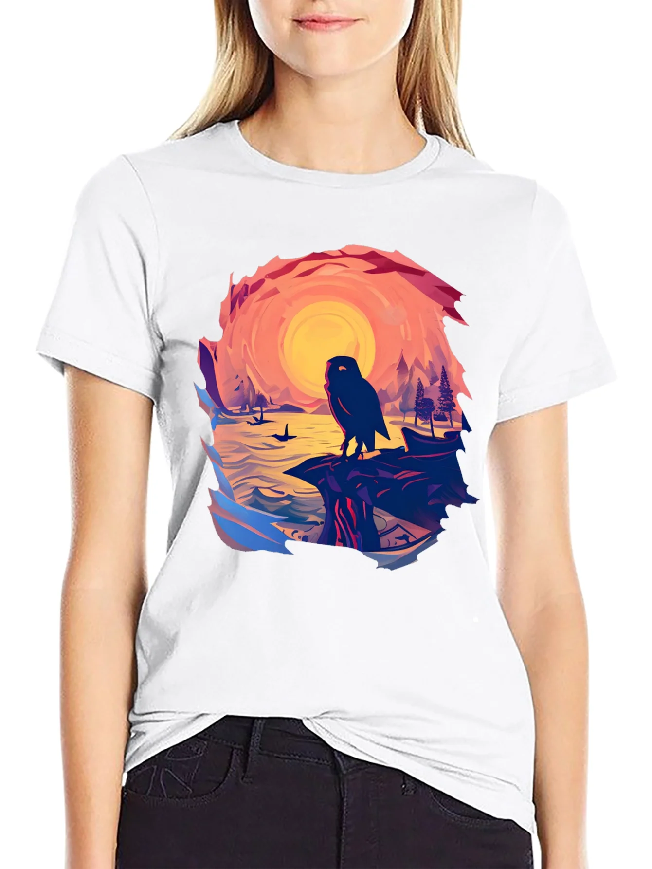 Owl Sunset Graphic Tee