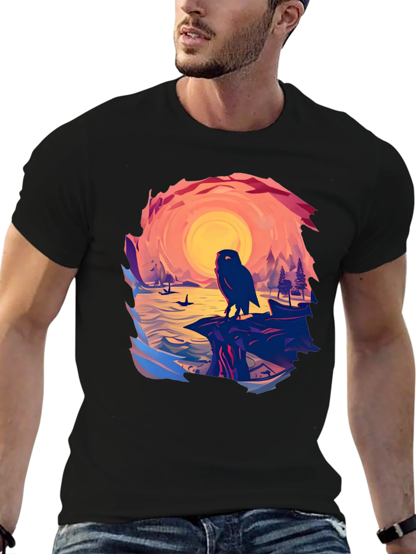 Owl Sunset Graphic Tee