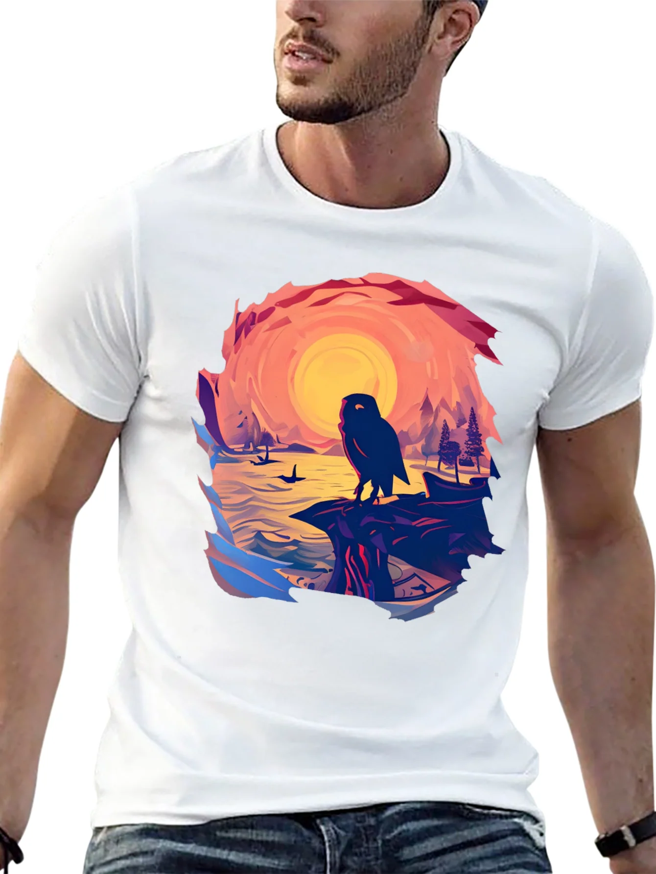 Owl Sunset Graphic Tee