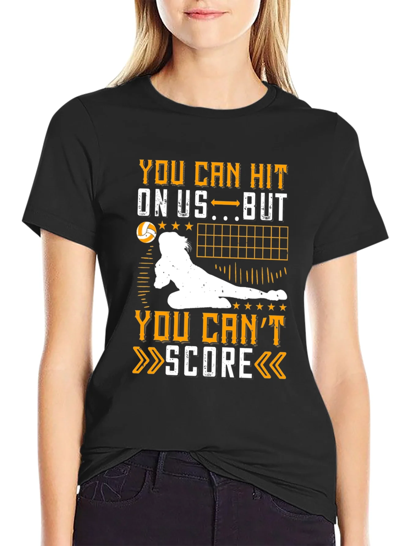 Volleyball T-Shirt: Hit On Us Cant Score