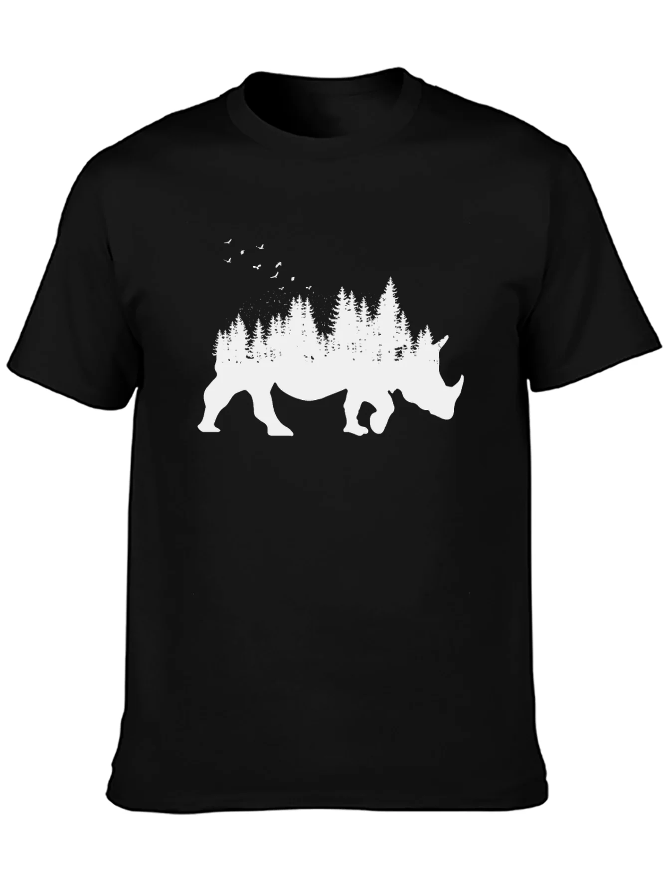 Rhino Forest Graphic Tee - Nature Inspired Shirt
