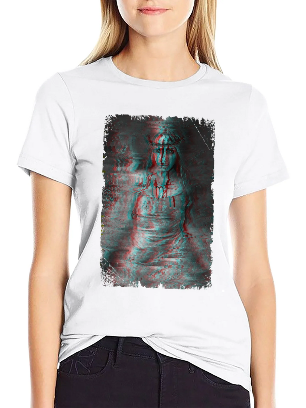 Gothic Horror 3D Graphic Print Black T-Shirt