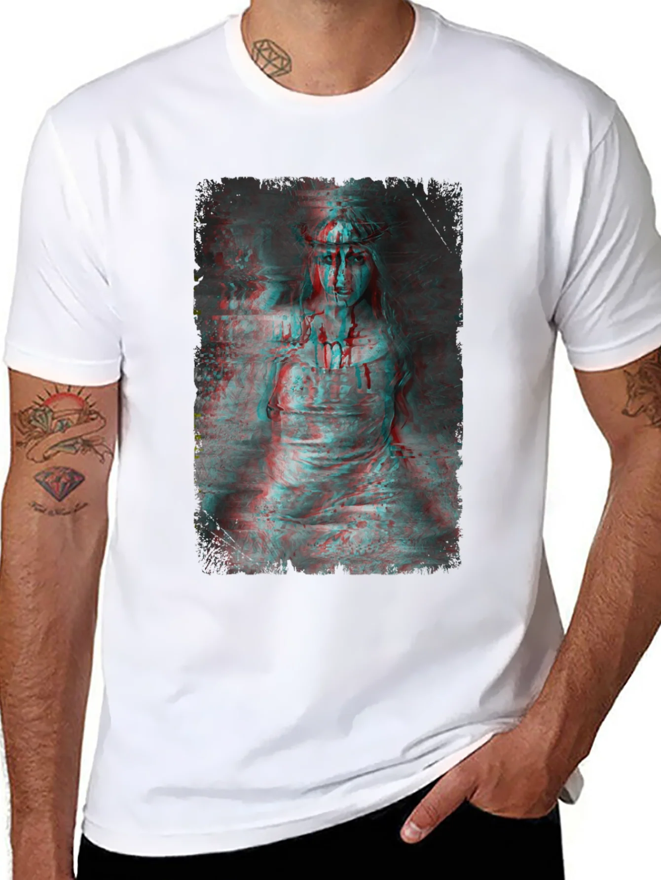 Gothic Horror 3D Graphic Print Black T-Shirt