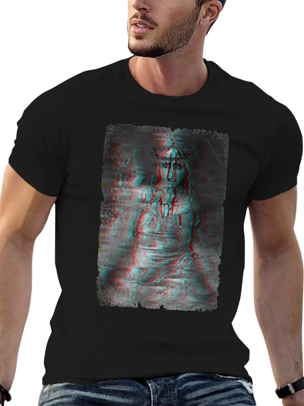 Gothic Horror 3D Graphic Print Black T-Shirt