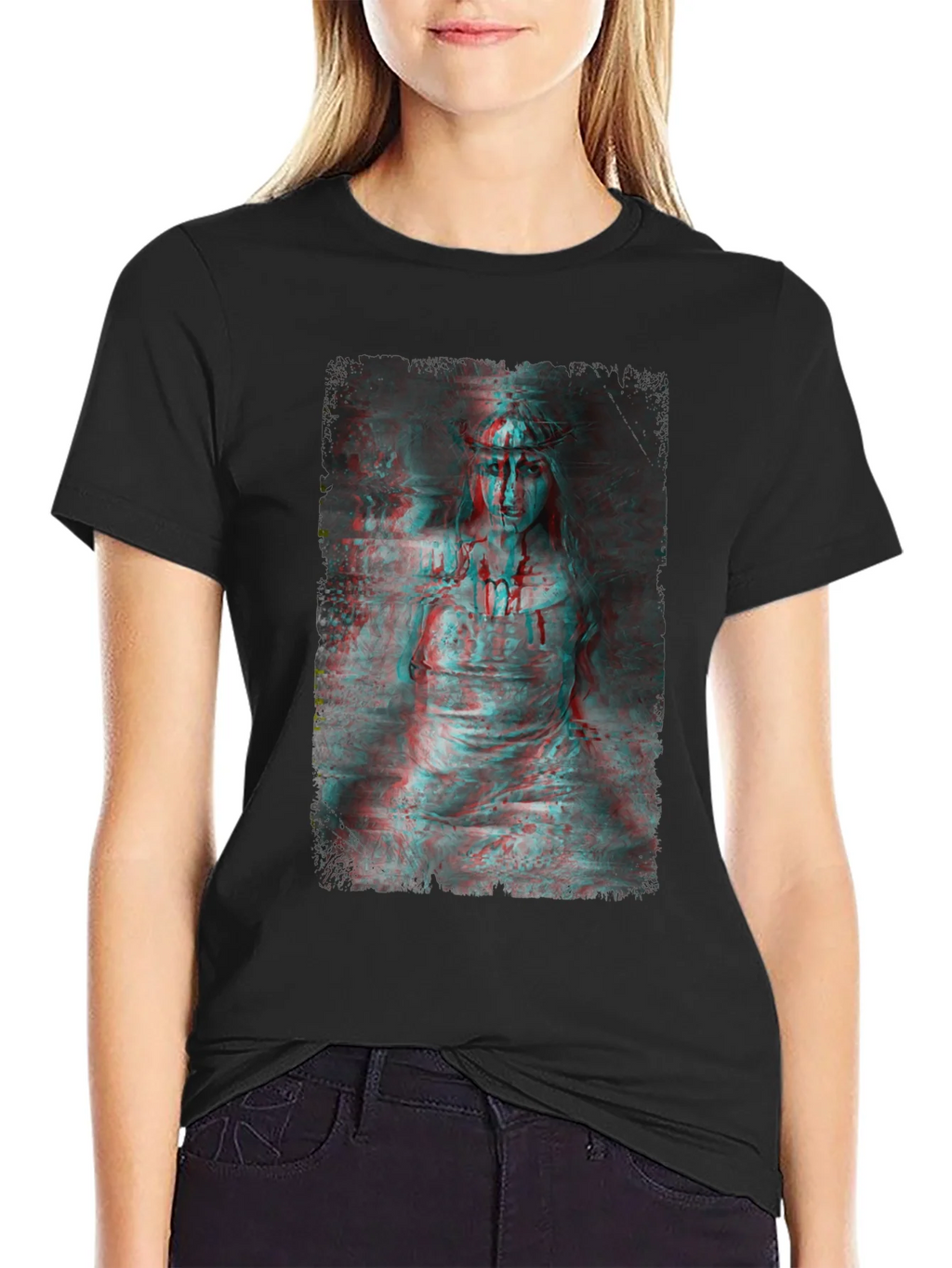 Gothic Horror 3D Graphic Print Black T-Shirt