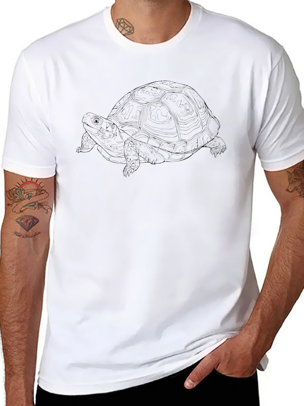 Turtle Outline Graphic T-Shirt