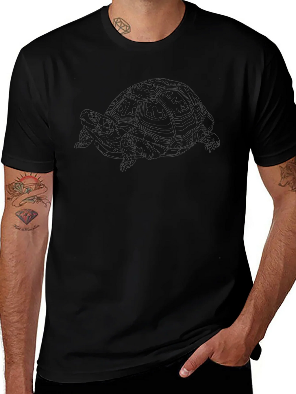 Turtle Outline Graphic T-Shirt