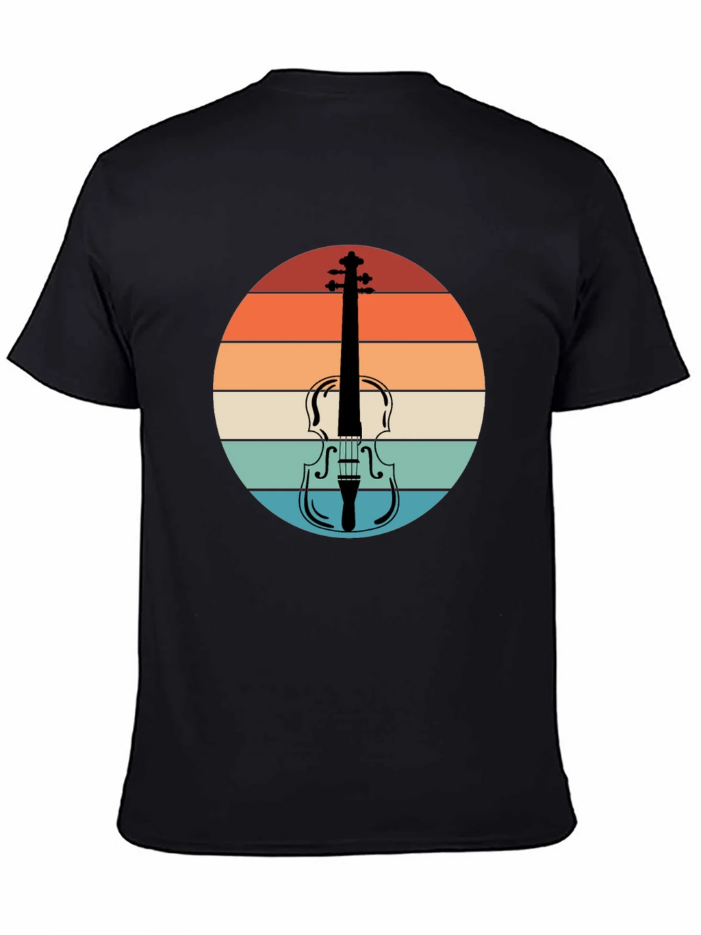 Retro Violin Sunset Graphic Tee