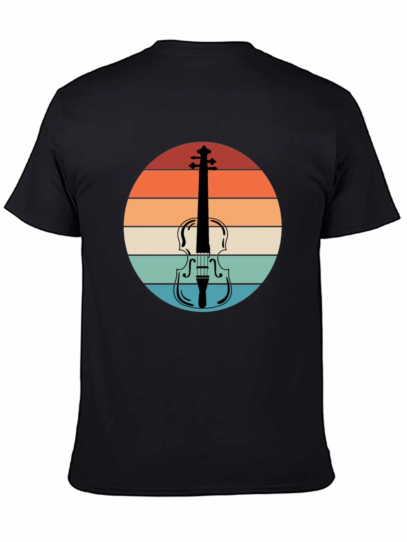 Retro Violin Sunset Graphic Tee