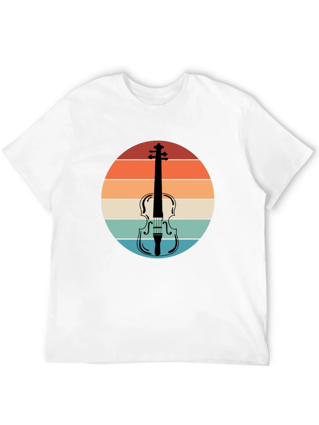 Retro Violin Sunset Graphic Tee