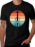 Retro Violin Sunset Graphic Tee