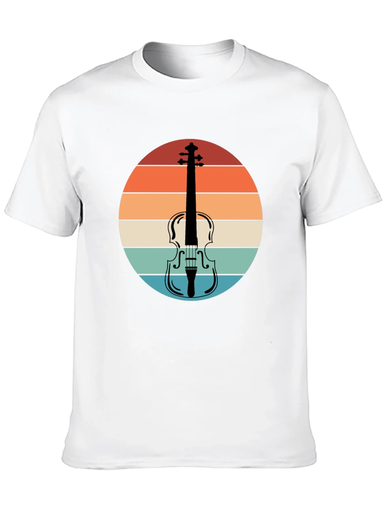 Retro Violin Sunset Graphic Tee