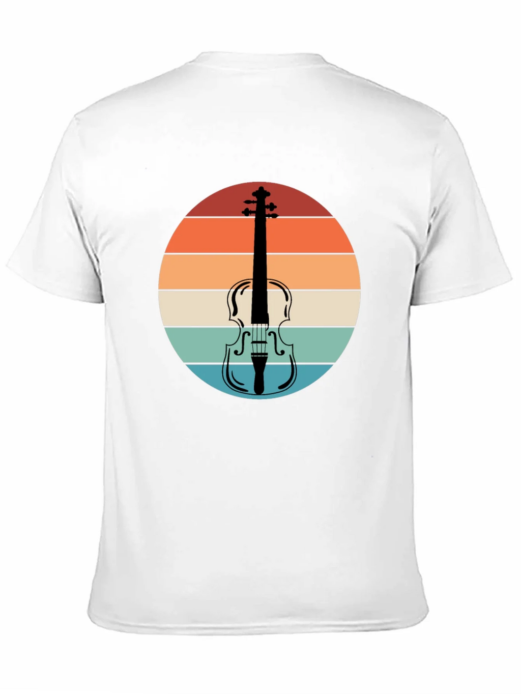 Retro Violin Sunset Graphic Tee