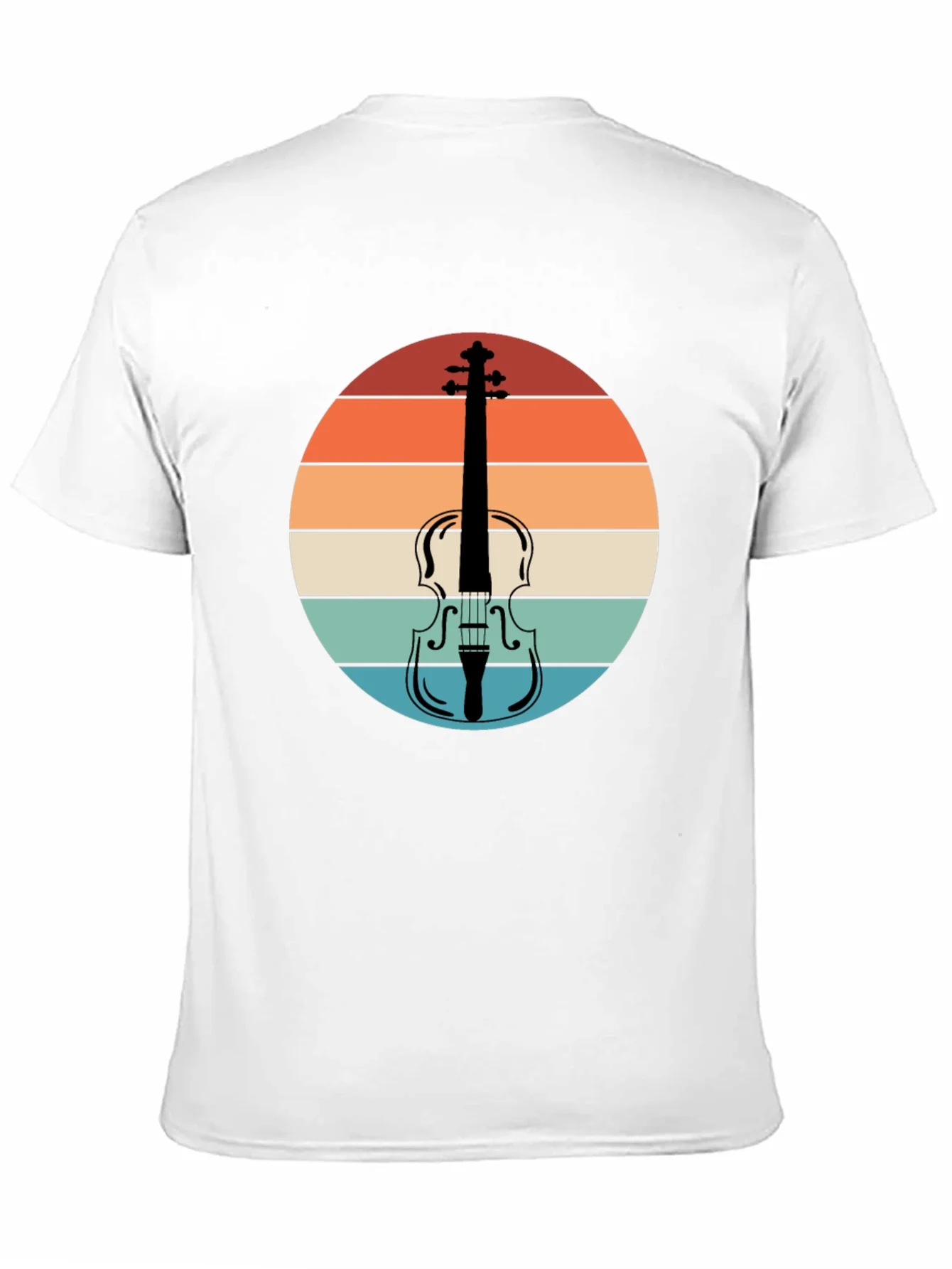 Retro Violin Sunset Graphic Tee