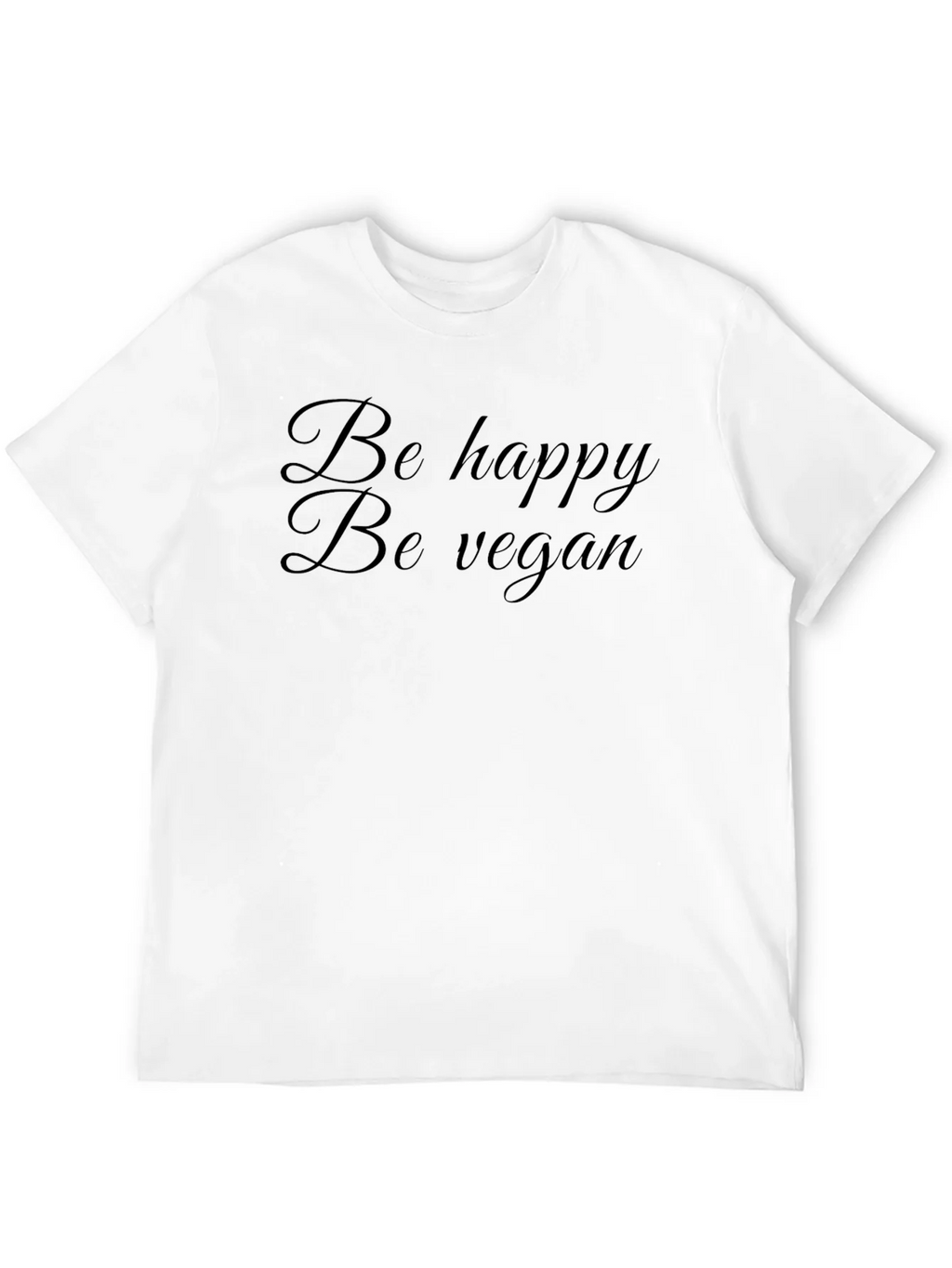 Be Happy Be Vegan Black T-Shirt