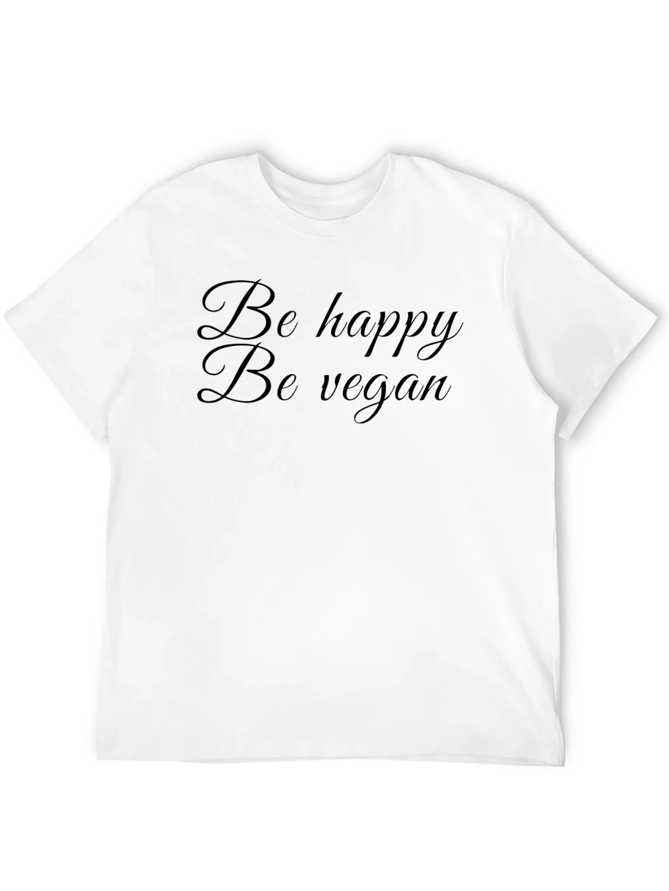 Be Happy Be Vegan Black T-Shirt