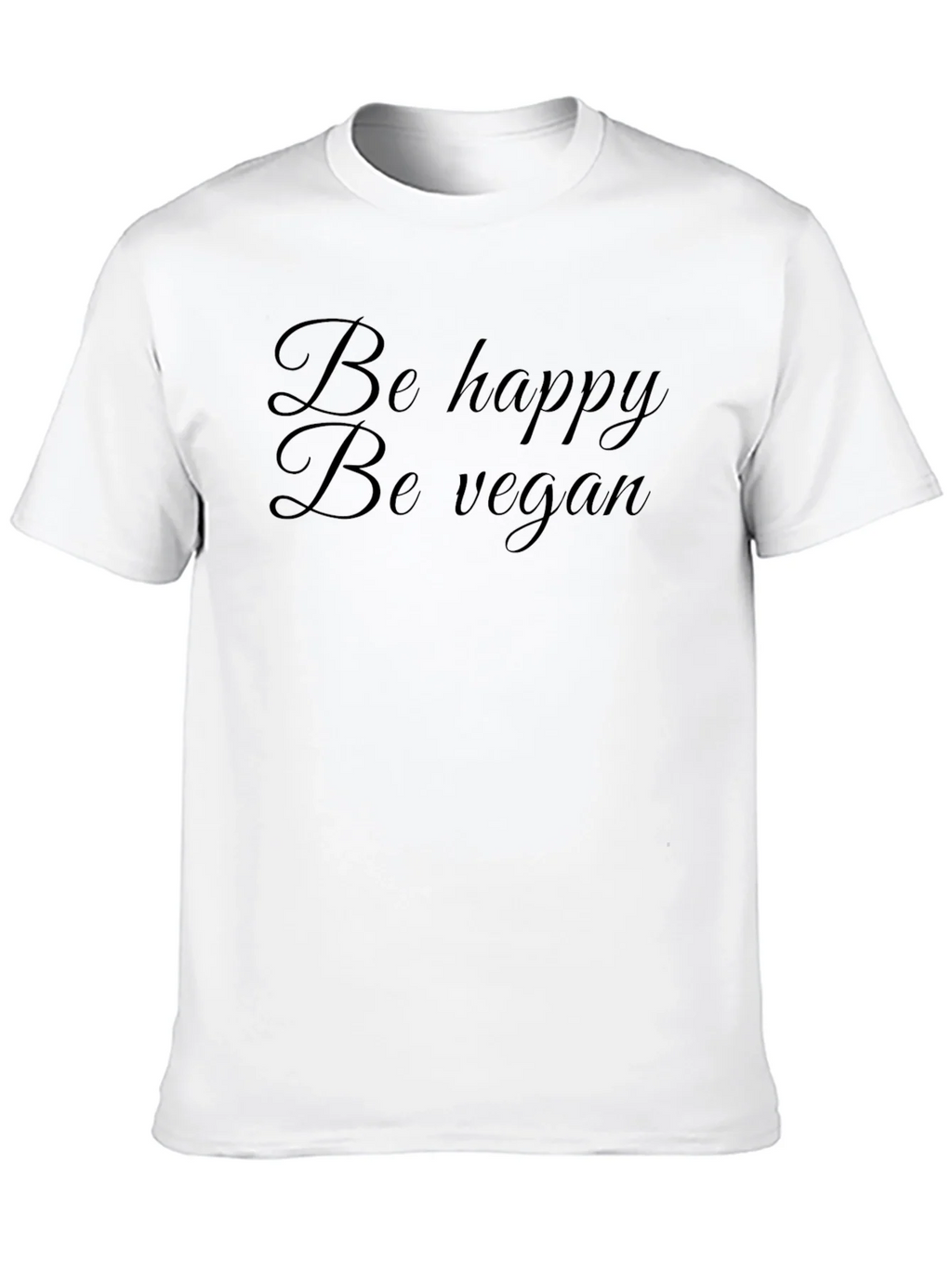 Be Happy Be Vegan Black T-Shirt