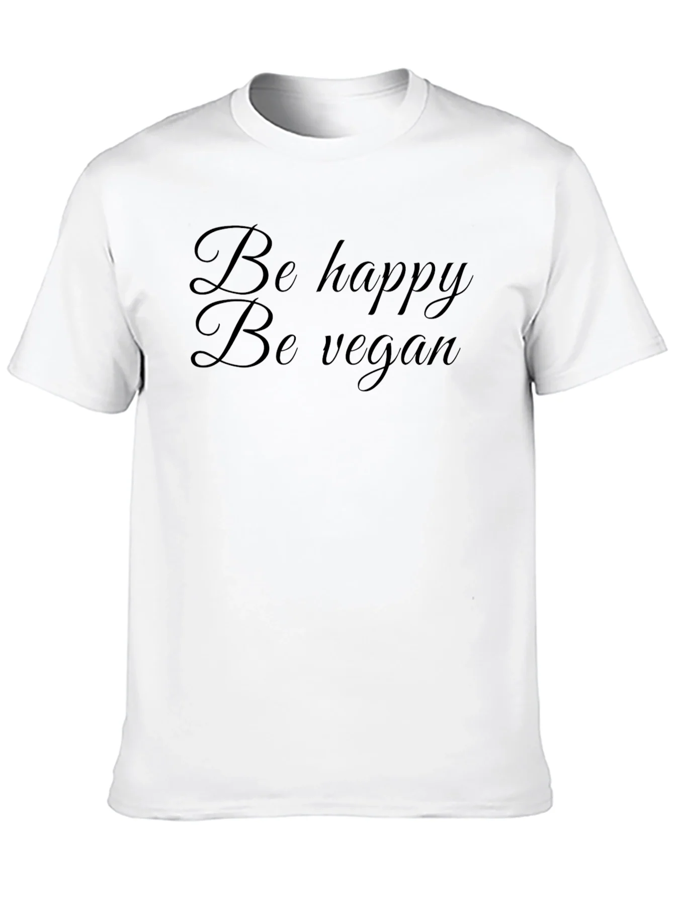 Be Happy Be Vegan Black T-Shirt