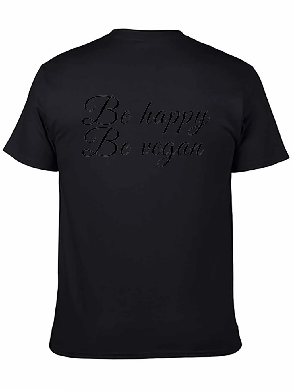 Be Happy Be Vegan Black T-Shirt