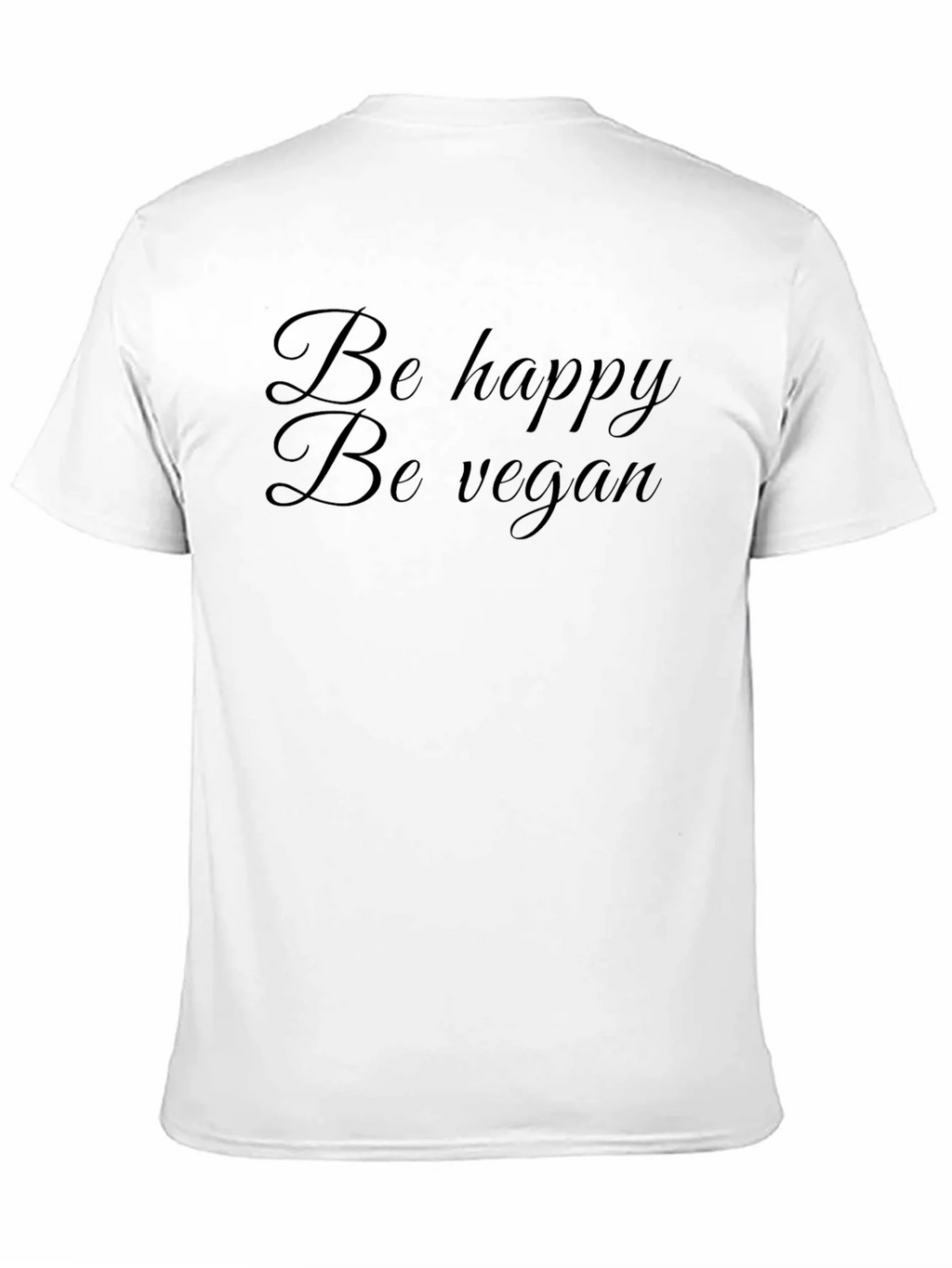 Be Happy Be Vegan Black T-Shirt