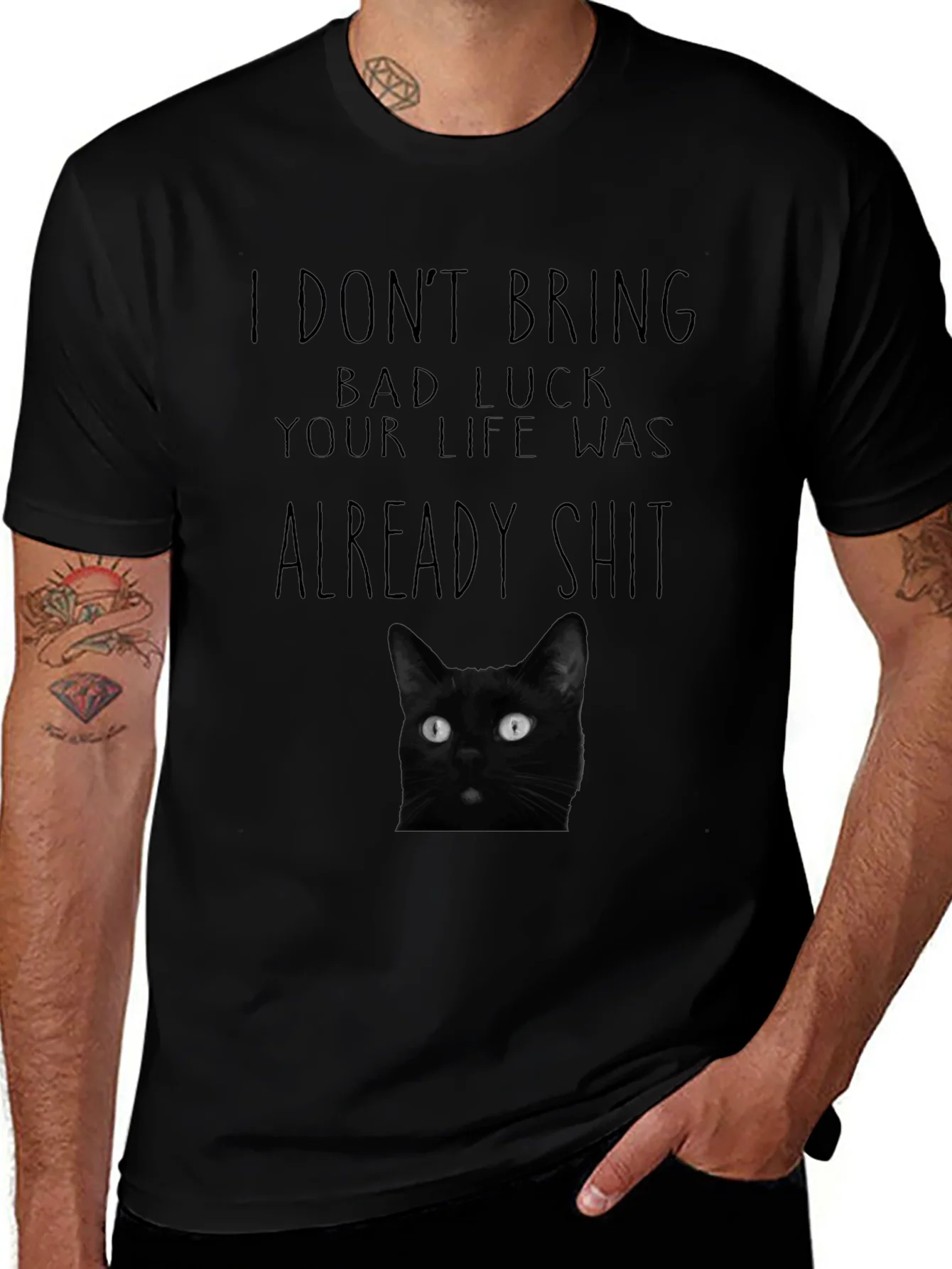 Black Cat Bad Luck Graphic Tee
