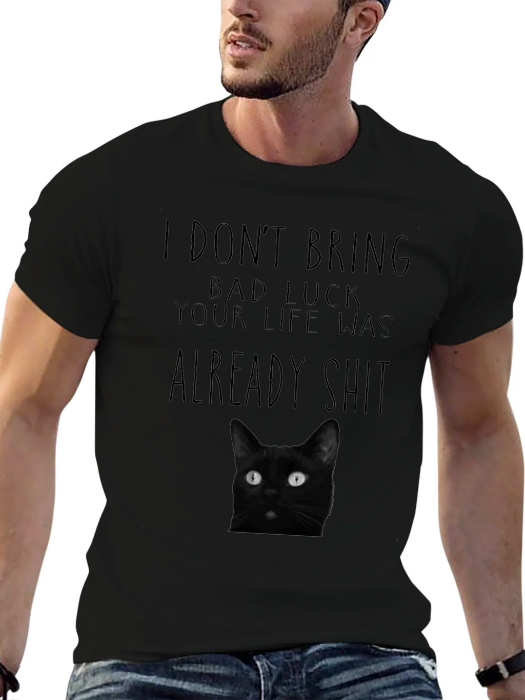 Black Cat Bad Luck Graphic Tee