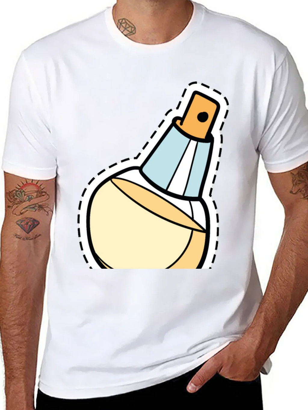 Stylish Perfume Bottle Graphic T-Shirt