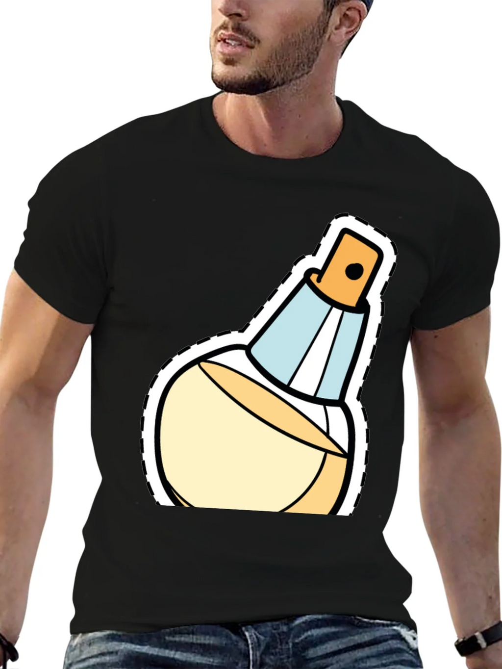 Stylish Perfume Bottle Graphic T-Shirt