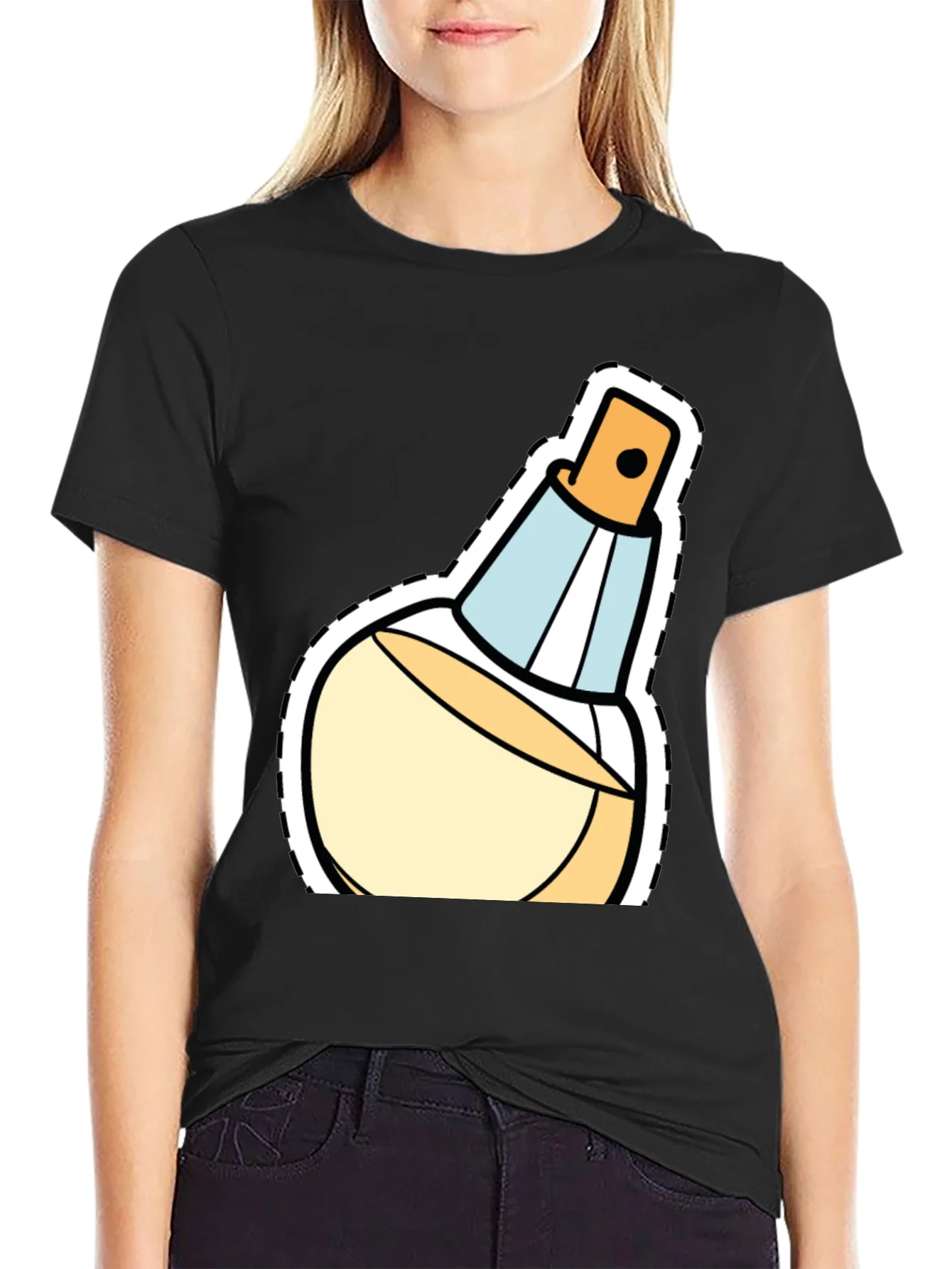 Stylish Perfume Bottle Graphic T-Shirt