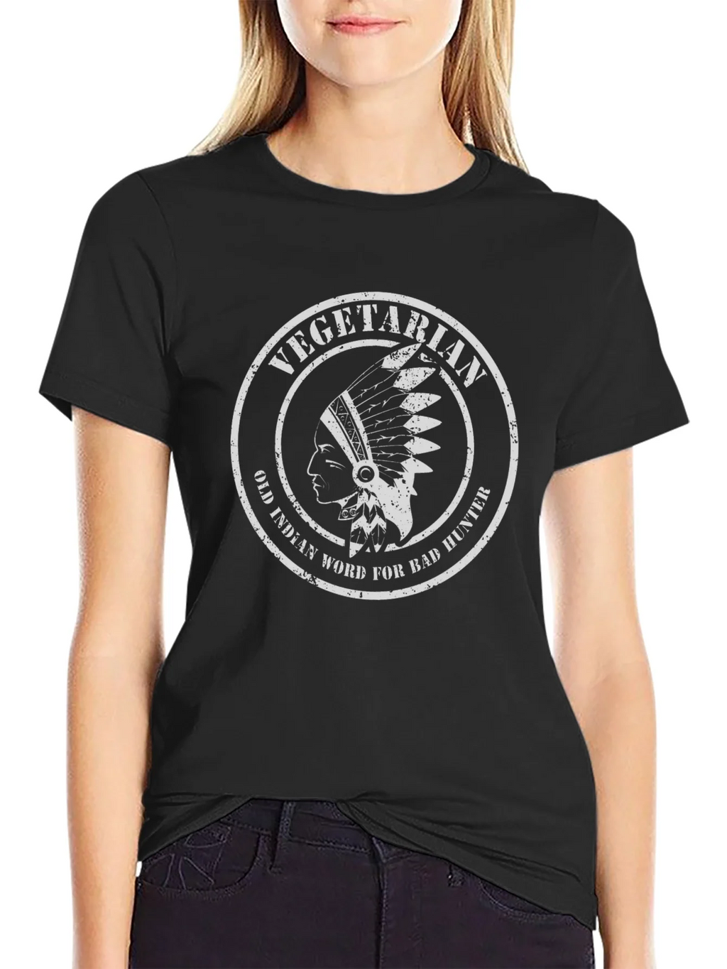 Vegetarian Indian Hunter T-Shirt - Black