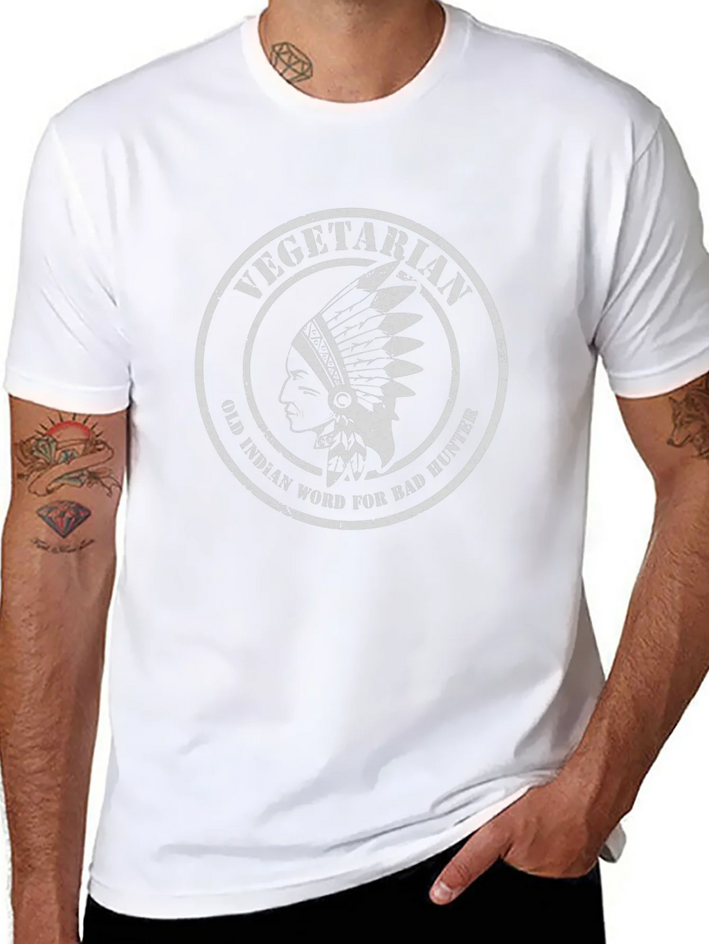 Vegetarian Indian Hunter T-Shirt - Black