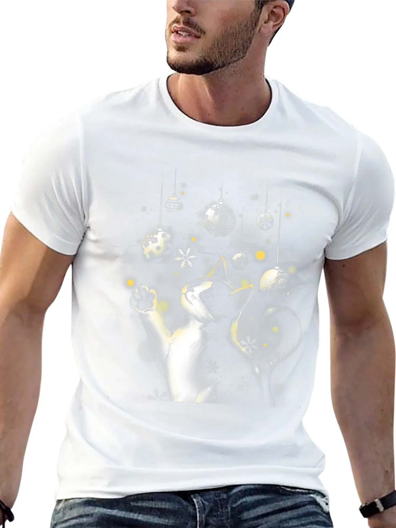 Festive Cat Christmas Ornament T-Shirt