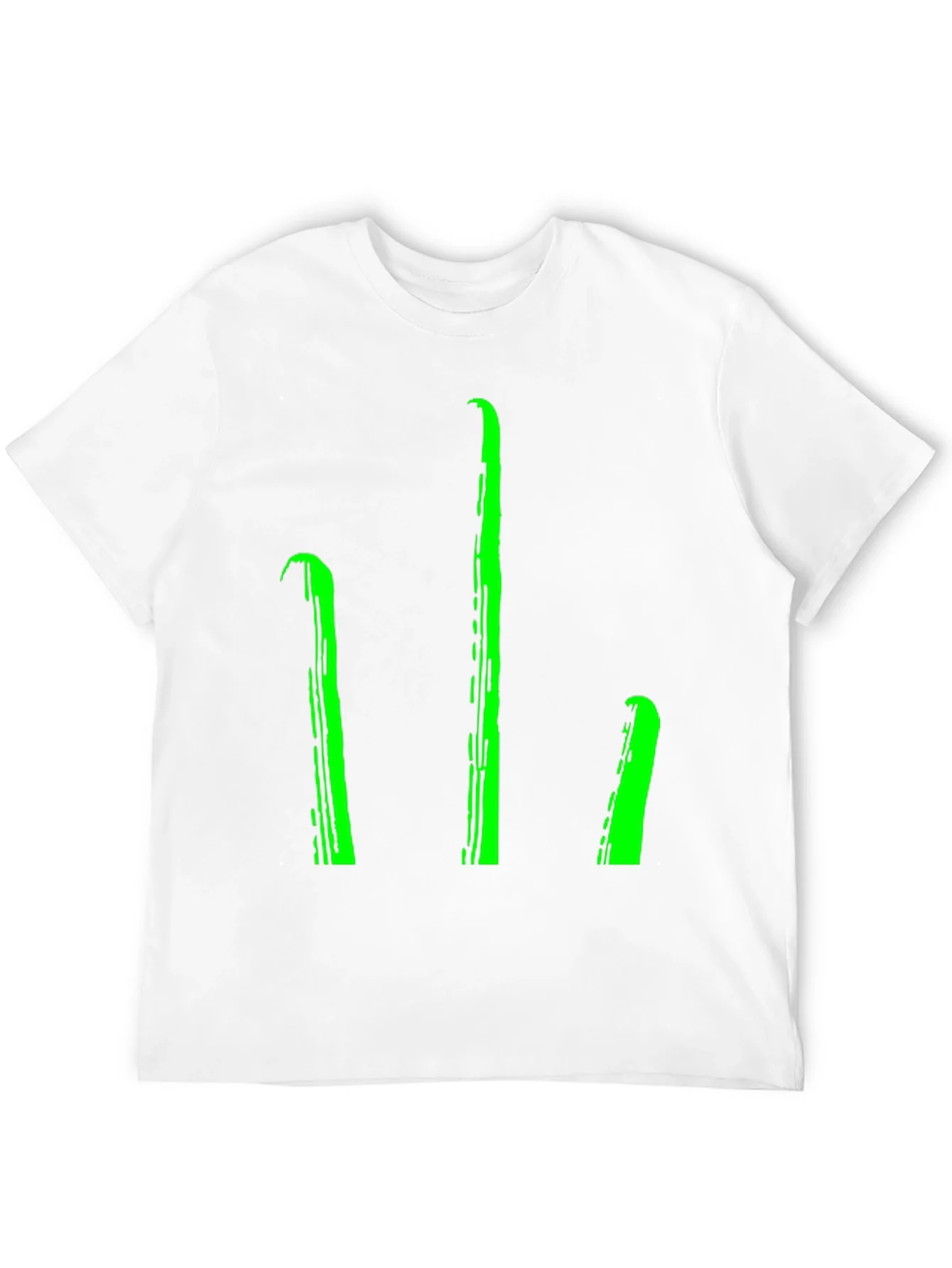 Mens Black T-Shirt with Green Stylized Trident Design