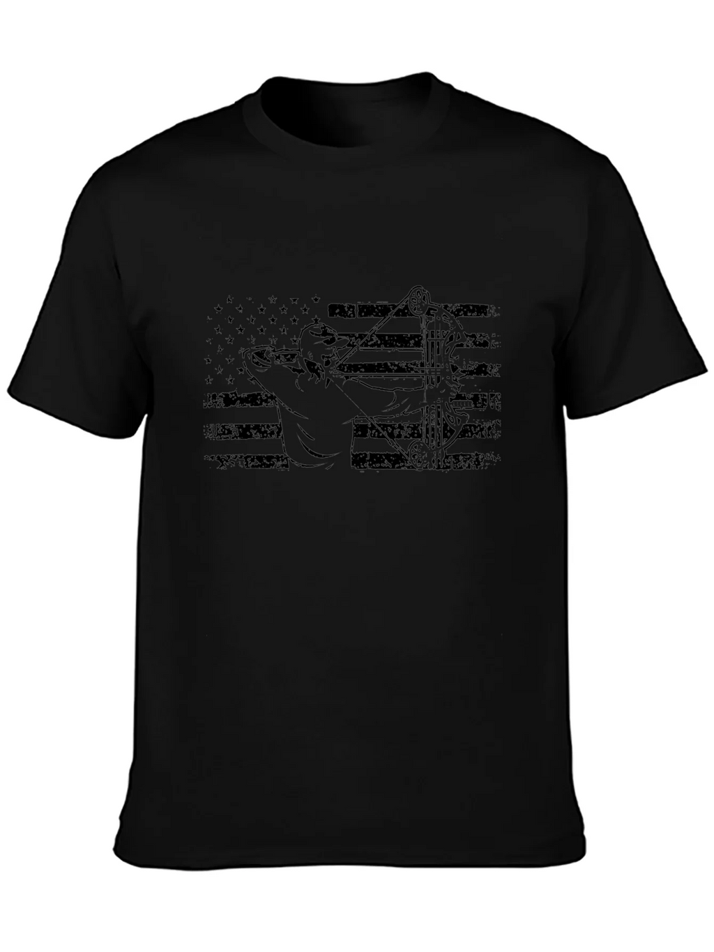 Archery Bow Hunter American Flag T-Shirt