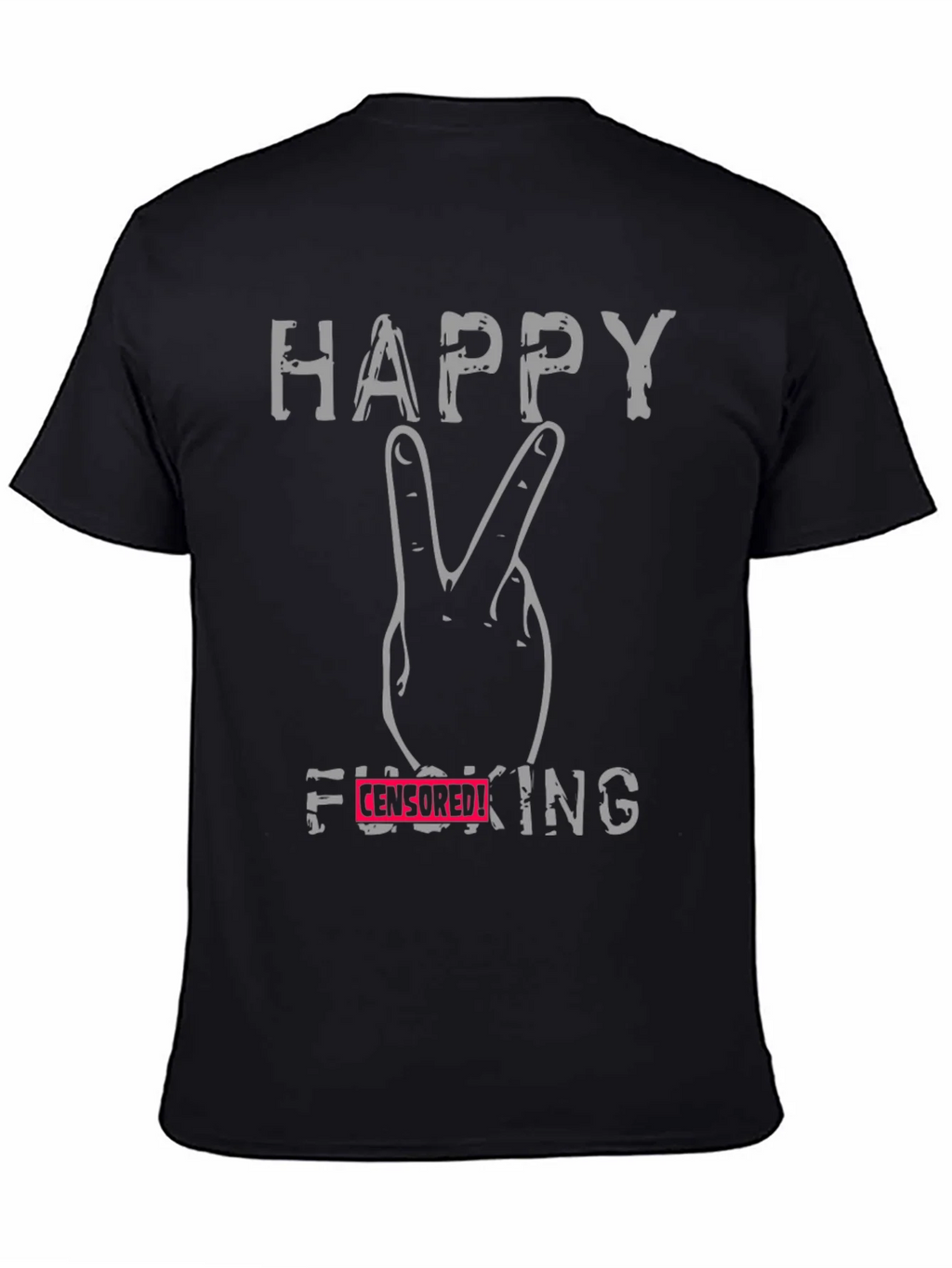 Happy Peace Sign Funny Graphic T-Shirt
