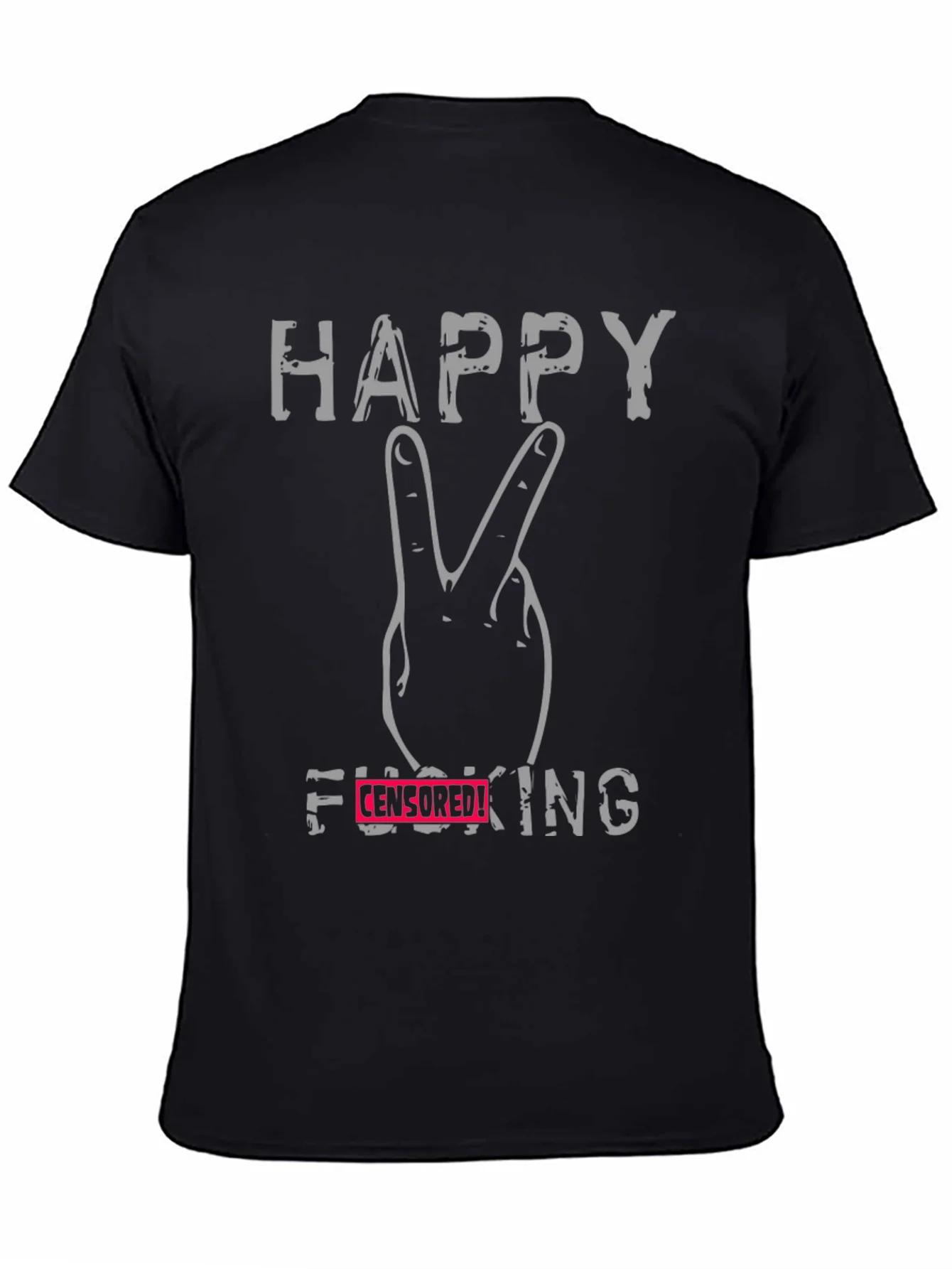 Happy Peace Sign Funny Graphic T-Shirt