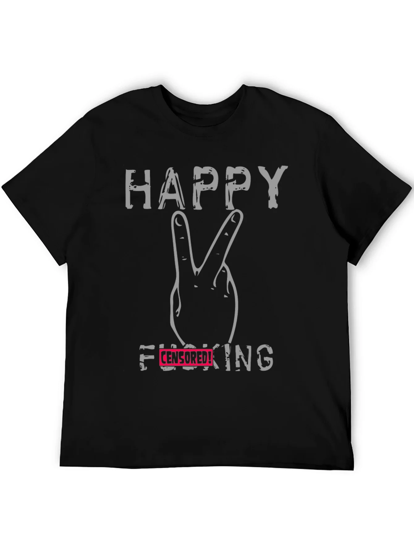 Happy Peace Sign Funny Graphic T-Shirt