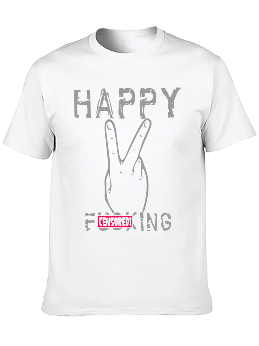 Happy Peace Sign Funny Graphic T-Shirt