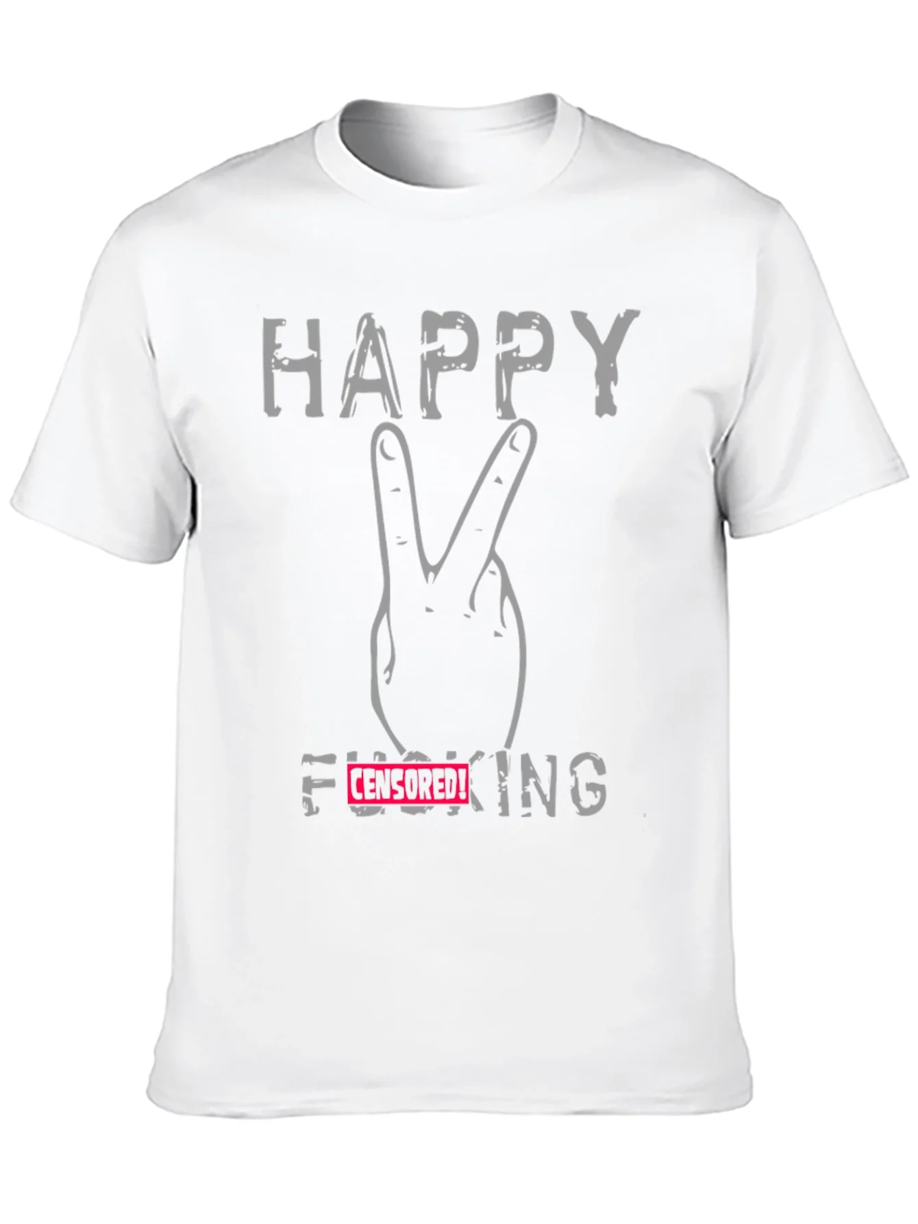 Happy Peace Sign Funny Graphic T-Shirt
