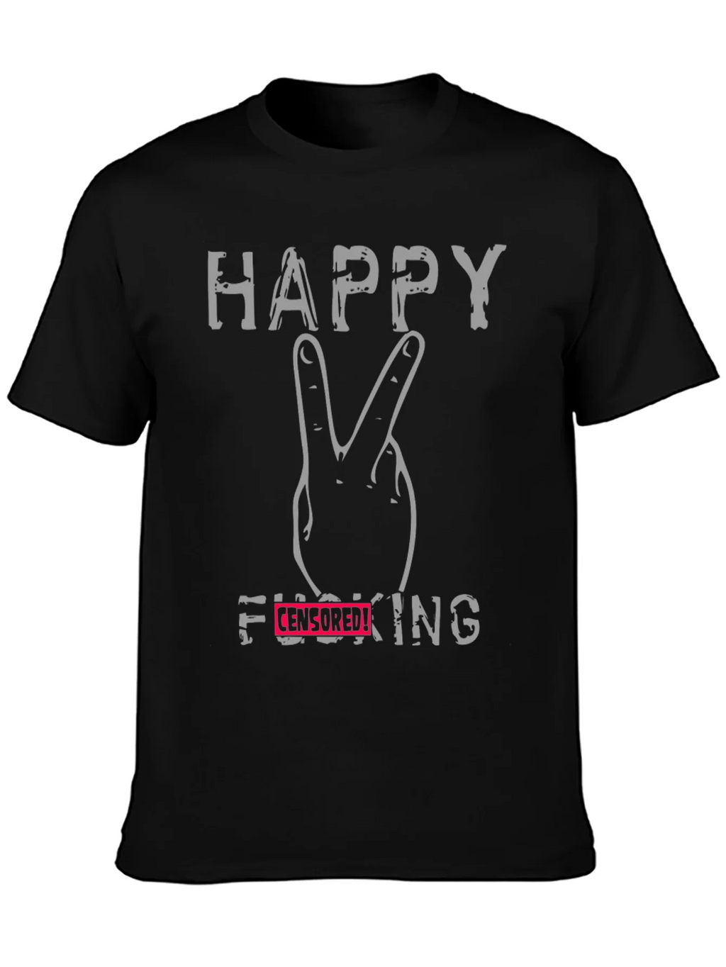 Happy Peace Sign Funny Graphic T-Shirt