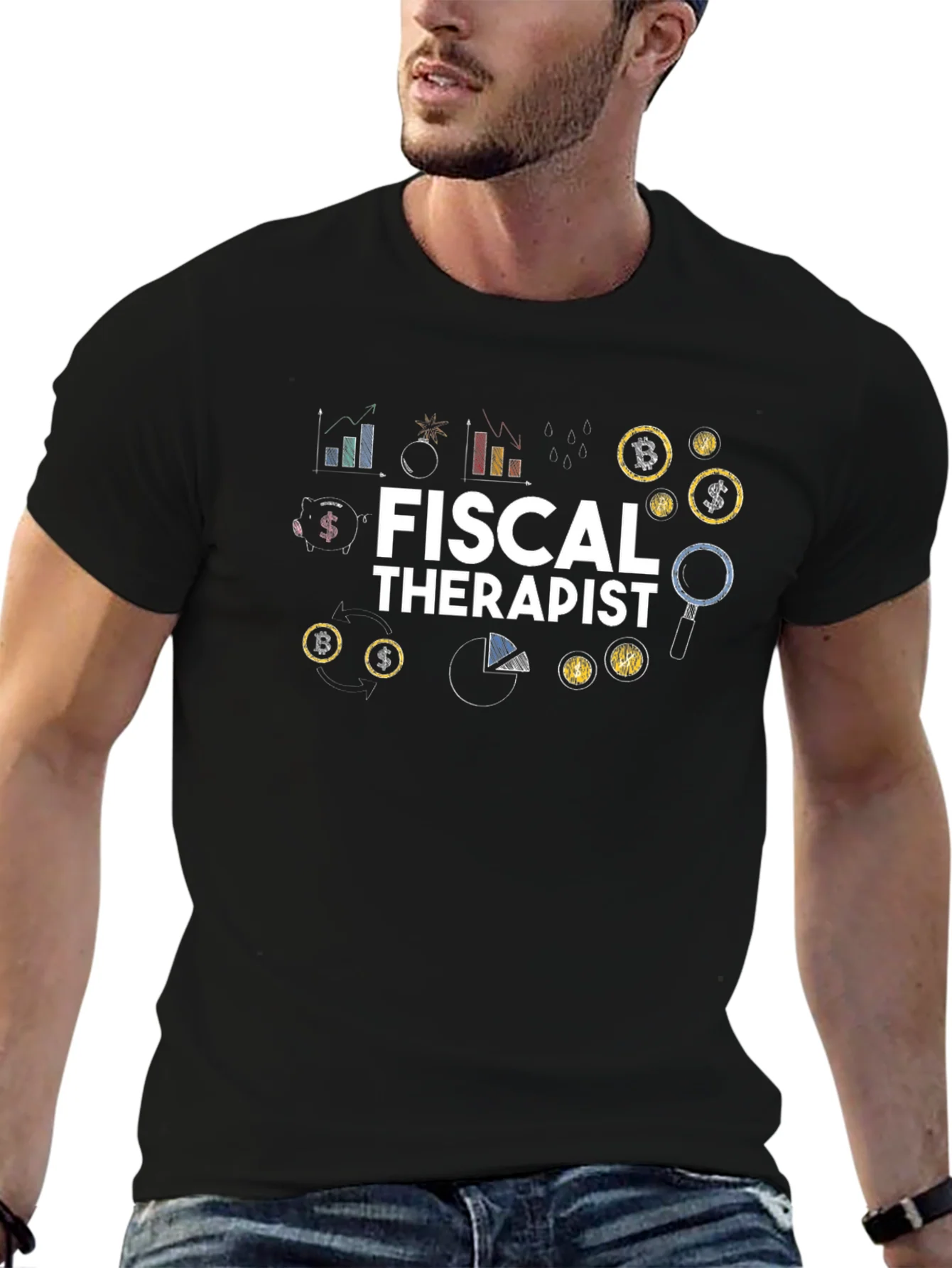 Fiscal Therapist Black Graphic T-Shirt
