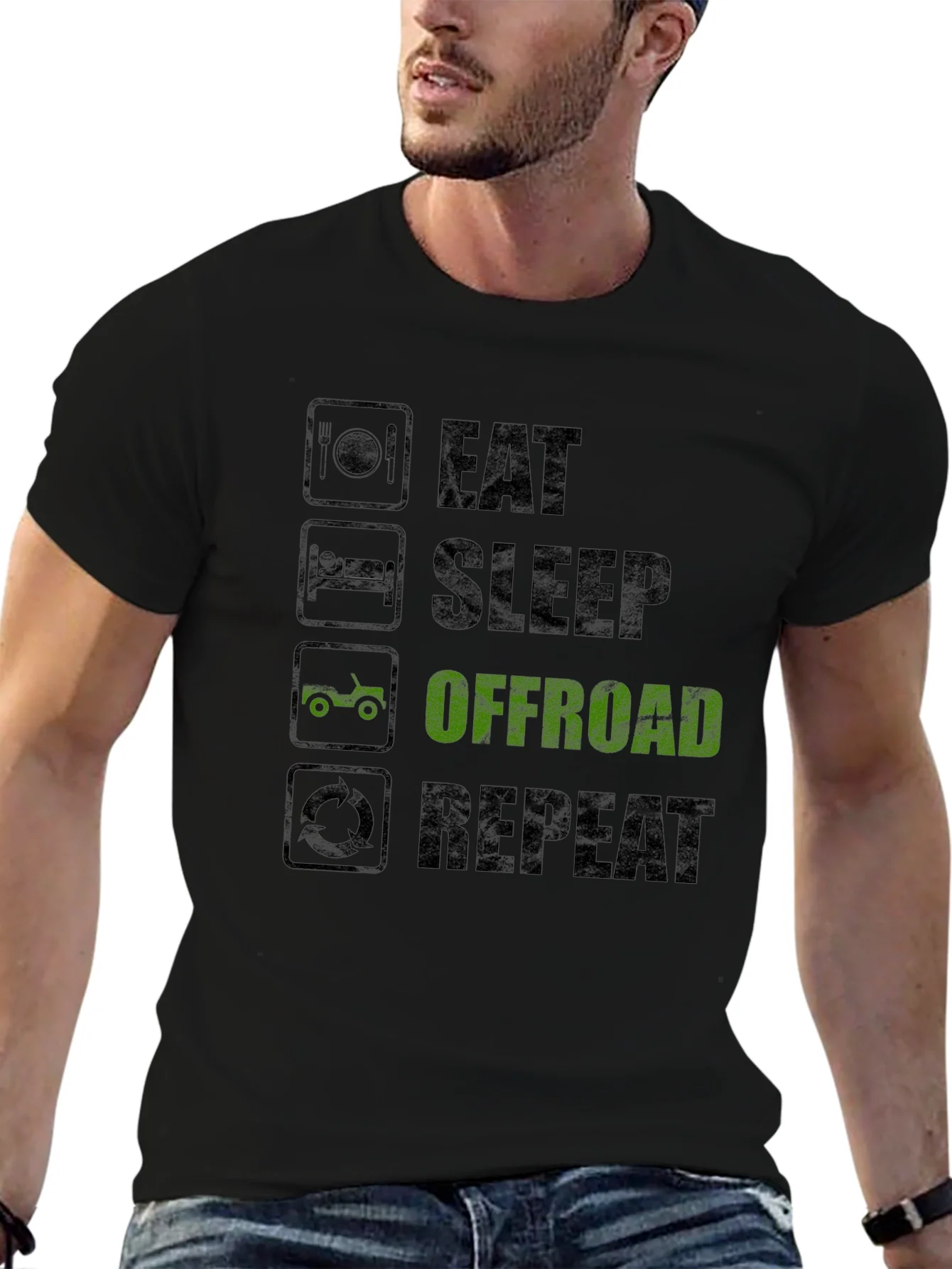 Eat Sleep Offroad Repeat Black T-Shirt