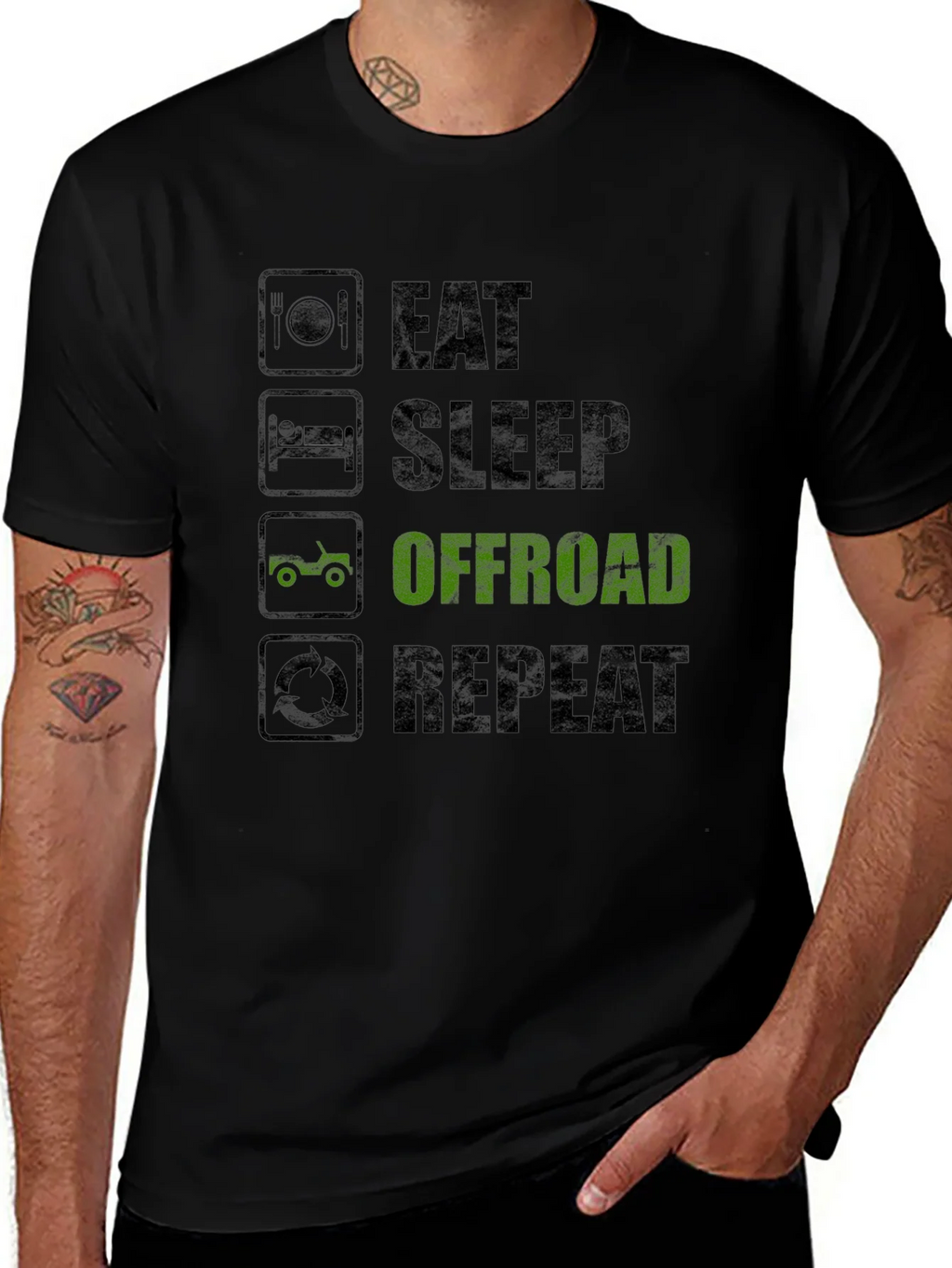 Eat Sleep Offroad Repeat Black T-Shirt