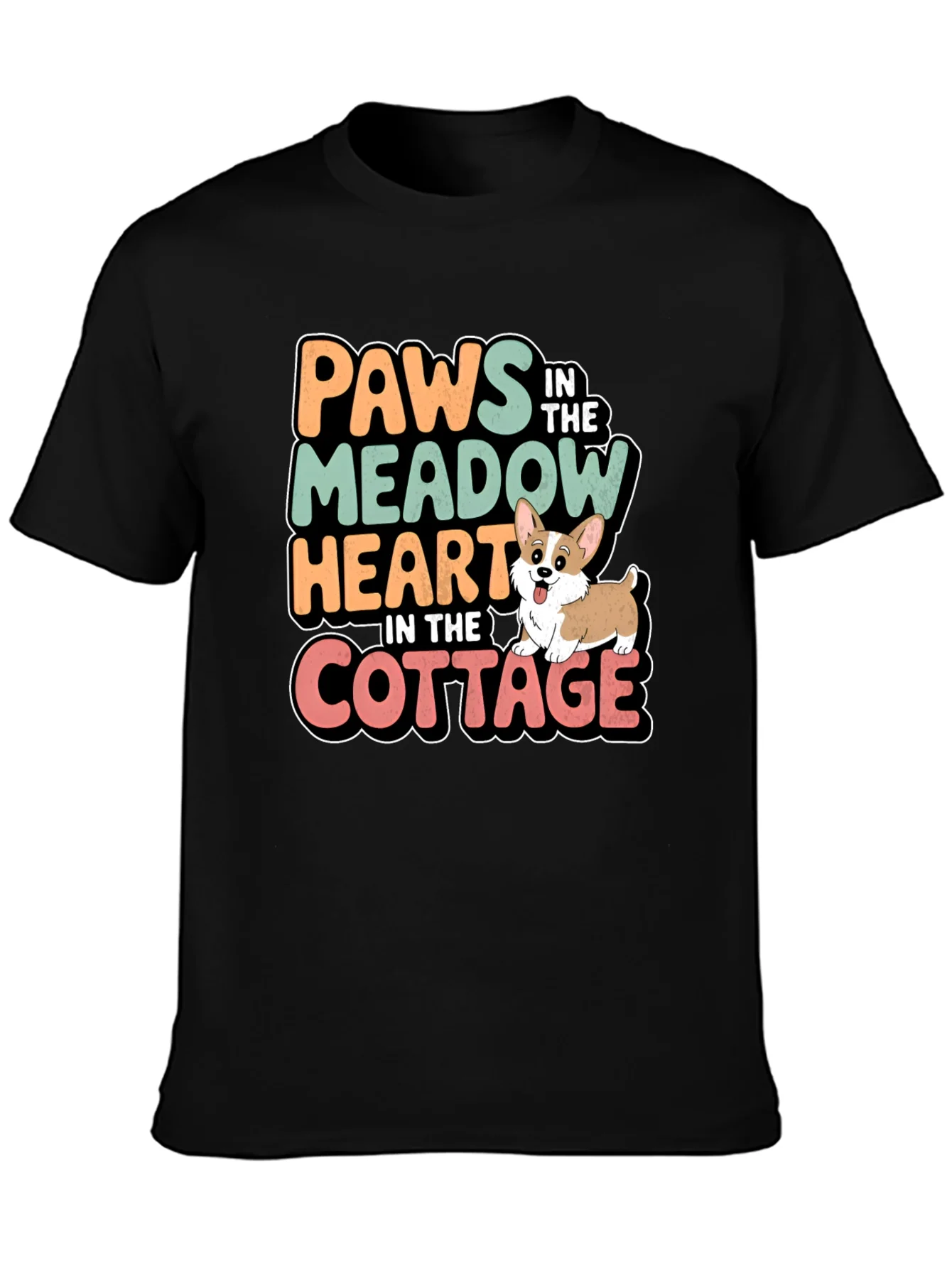Paws Meadow Heart Cottage Graphic Tee